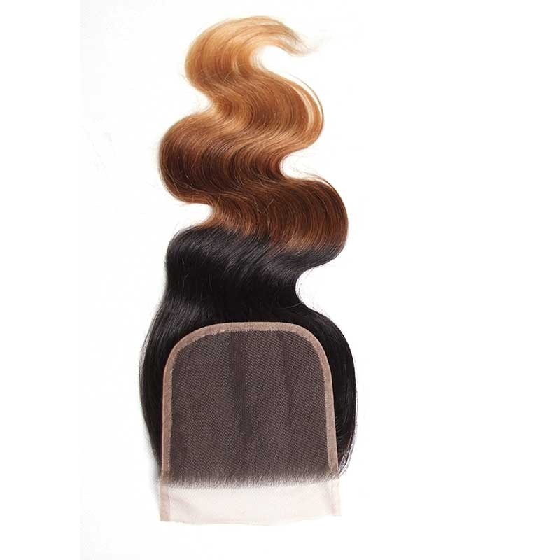 Idolra Virgin Human Hair Weave Ombre Body Wave Hair 1 Pieces Closure